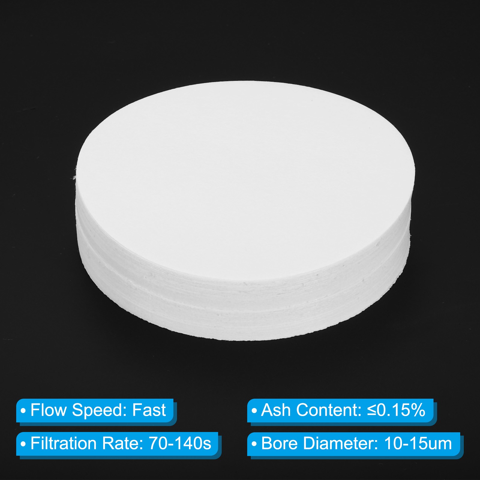 100Pcs 9cm Qualitative Filter Paper Circles, Fast Speed Round Lab Paper