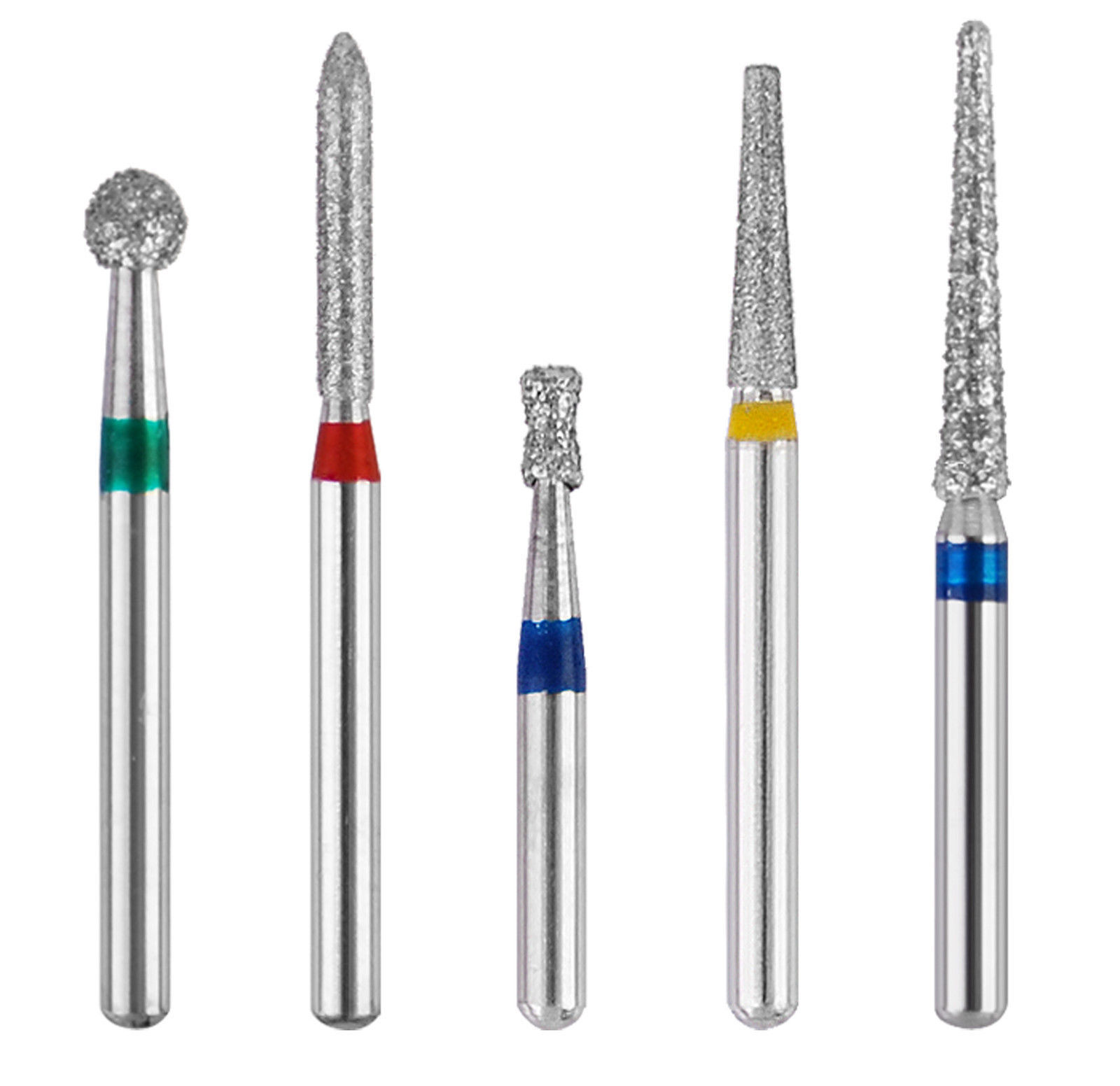 50 Dental Diamond Burs Flat-end Tapered Medium FG1.6mm mixed types
