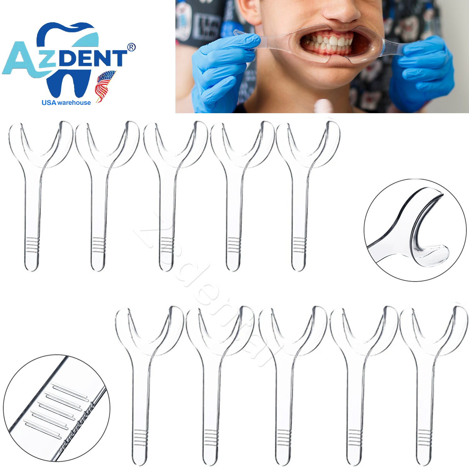 10pcs Photography Cheek Retractor Autoclavable Durable Lip Mouth Opener T shape