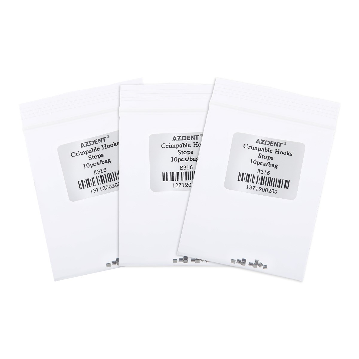 AZDENT Dental Orthodontic Universal Crimpable Hooks Split Stops 10Pcs/Pack
