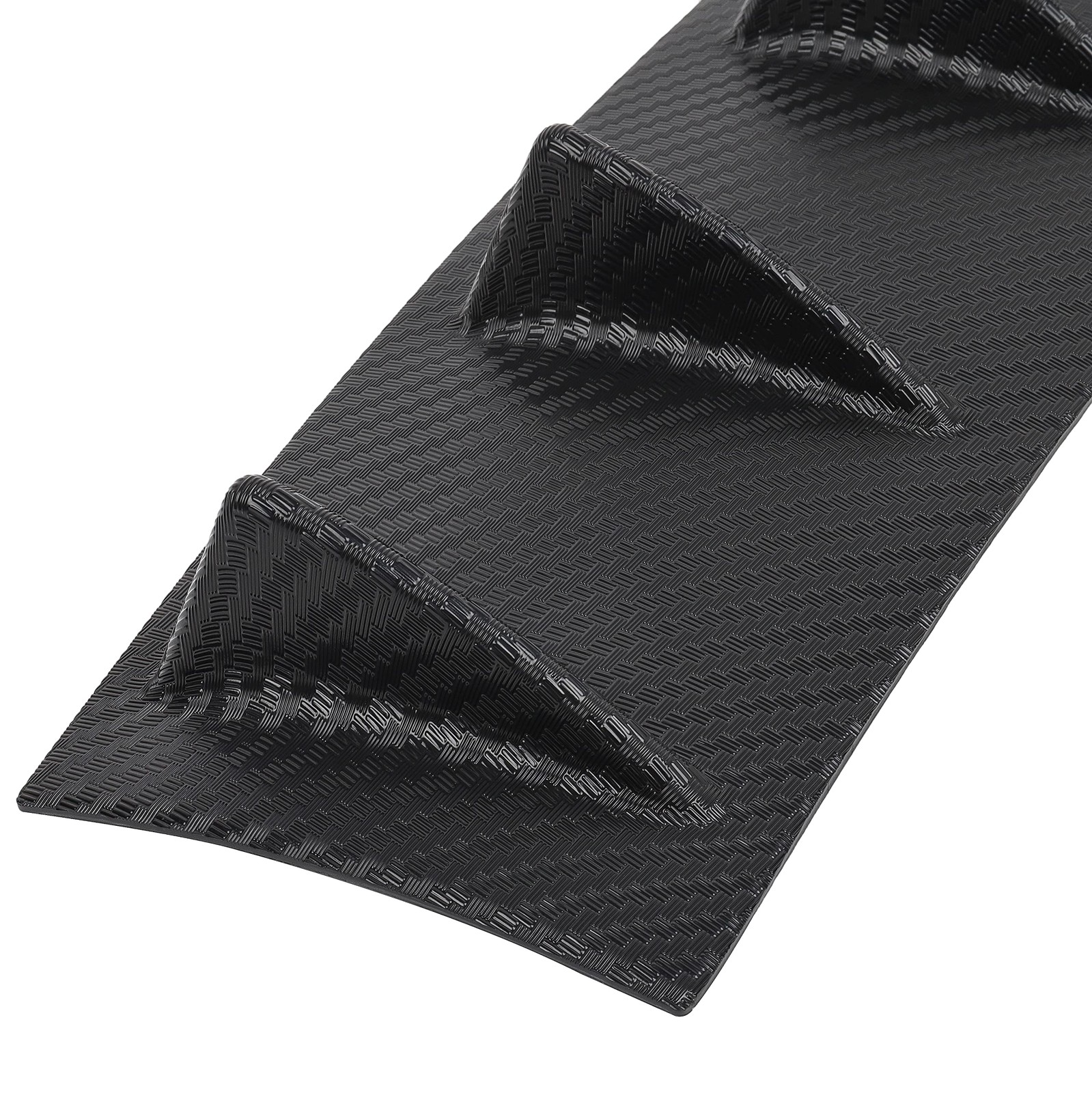 1PC Rear Bumper Lip Diffuser 7 Shark Fin Style Universal PP Glossy Carbon Look