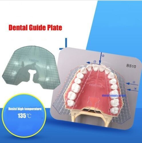 5 Pcs Dental False Teeth Arrangement Guide Template Plate Transparent Blue Color