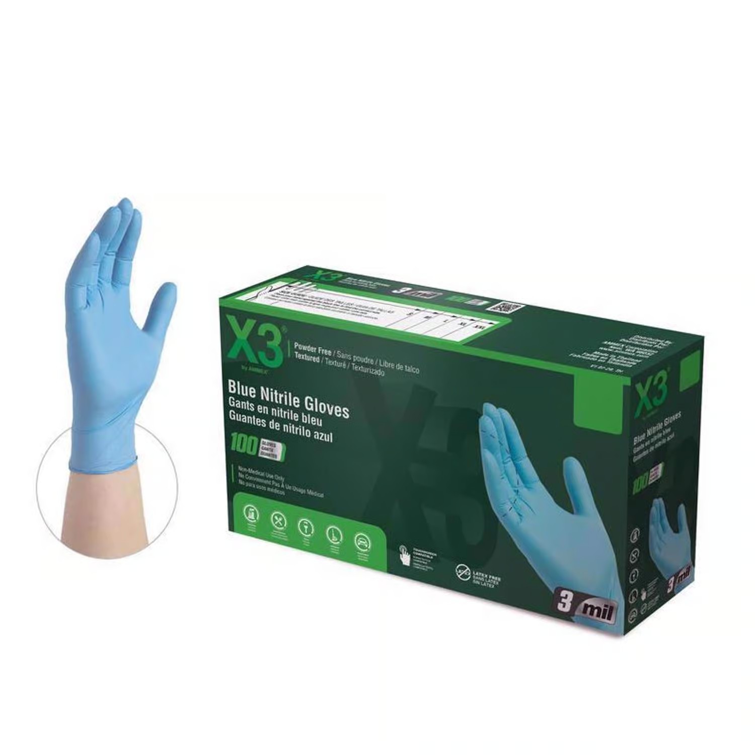 Nitrile Disposable Gloves XL Blue