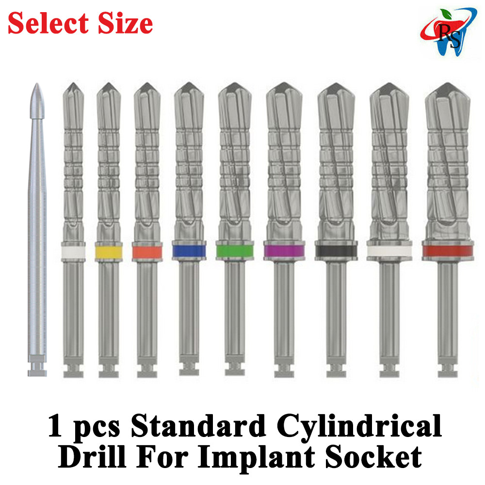 1pcs Dental Standard Cylindrical Drill For Imp lant Socked Surgi cal Tools Burs