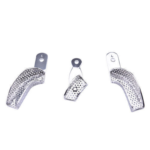 15Pcs/5Boxes Dental Autoclavable Stainless Steel Metal Impression Trays Quadrant
