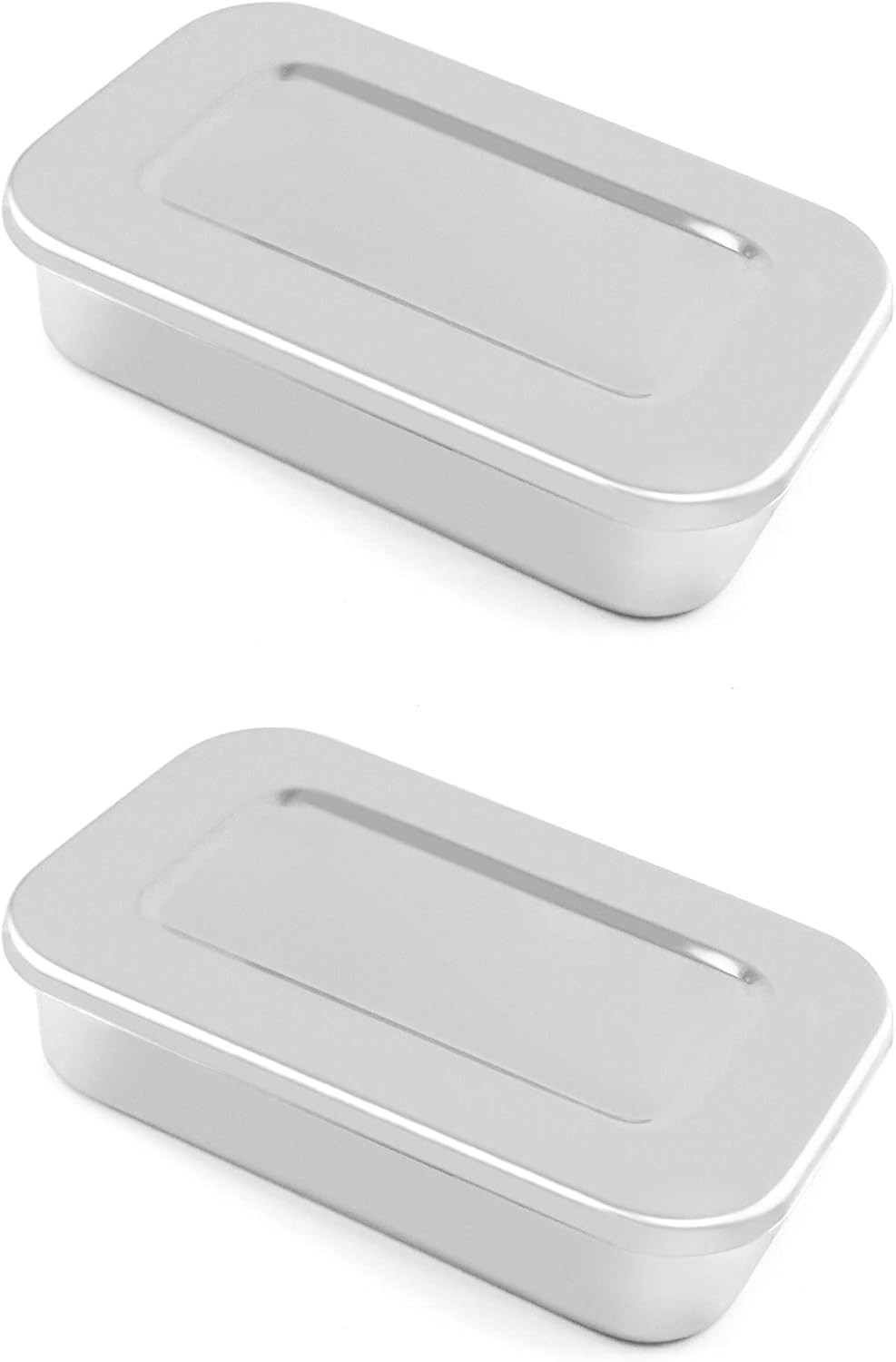 2 Pack 8” Stainless Steel Instrument Sterilization Box w/ Lid Medical Tray Lab