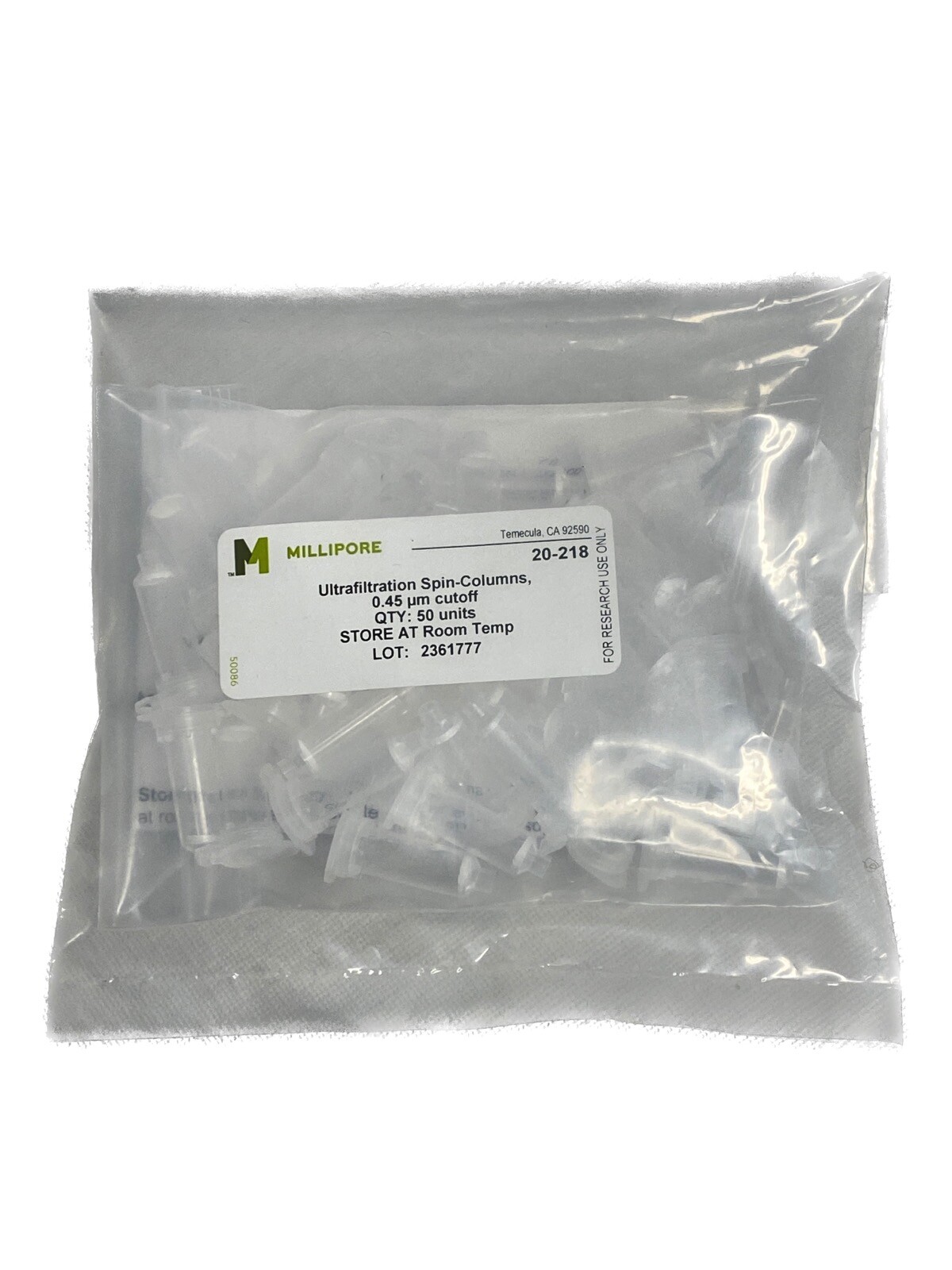 (50/Pk) MILLIPORE Ultrafiltration Centrifuge Spin Columns 0.45um Cutoff 20-218