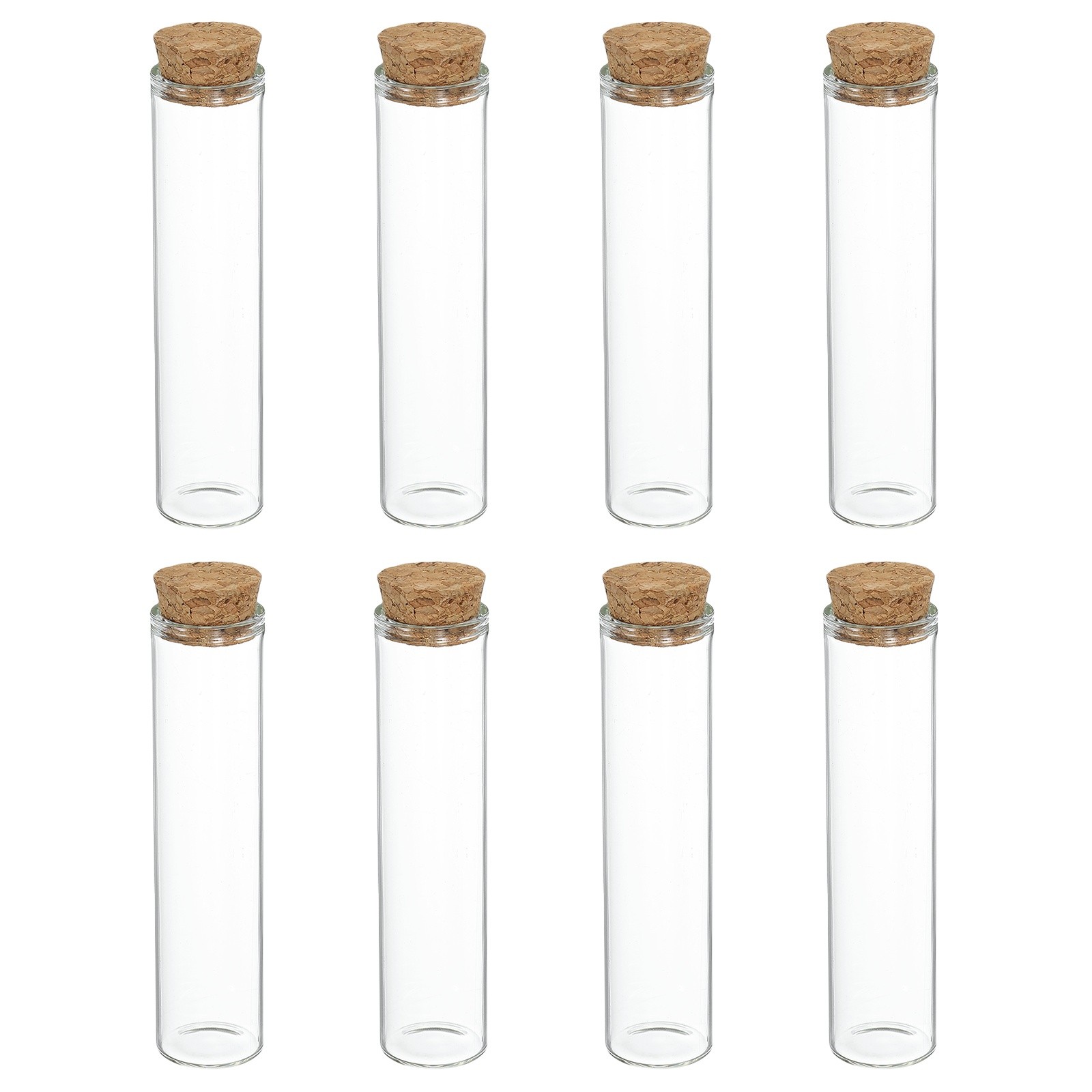 8Pcs Mini Glass Bottles with Cork Stoppers 25ml Small Clear Glass Jars