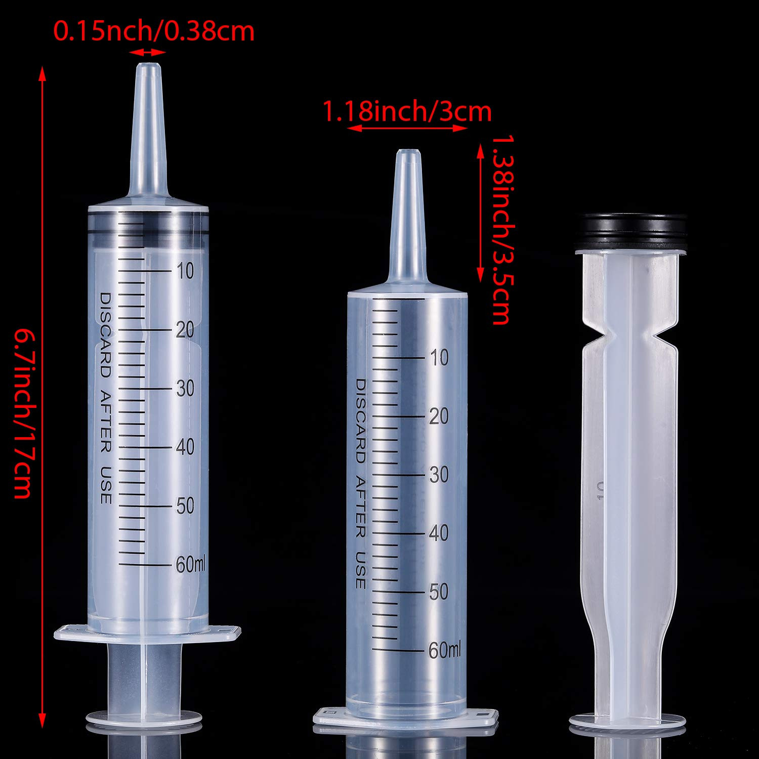 4 Packs Large Plastic Syringe Measuring Syringe Tools Dispensing Multiple Uses (