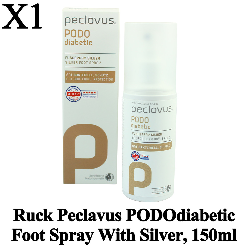 Ruck Peclavus PODOdiabetic Foot Spray With Silver 150ml Vegan Diabetic