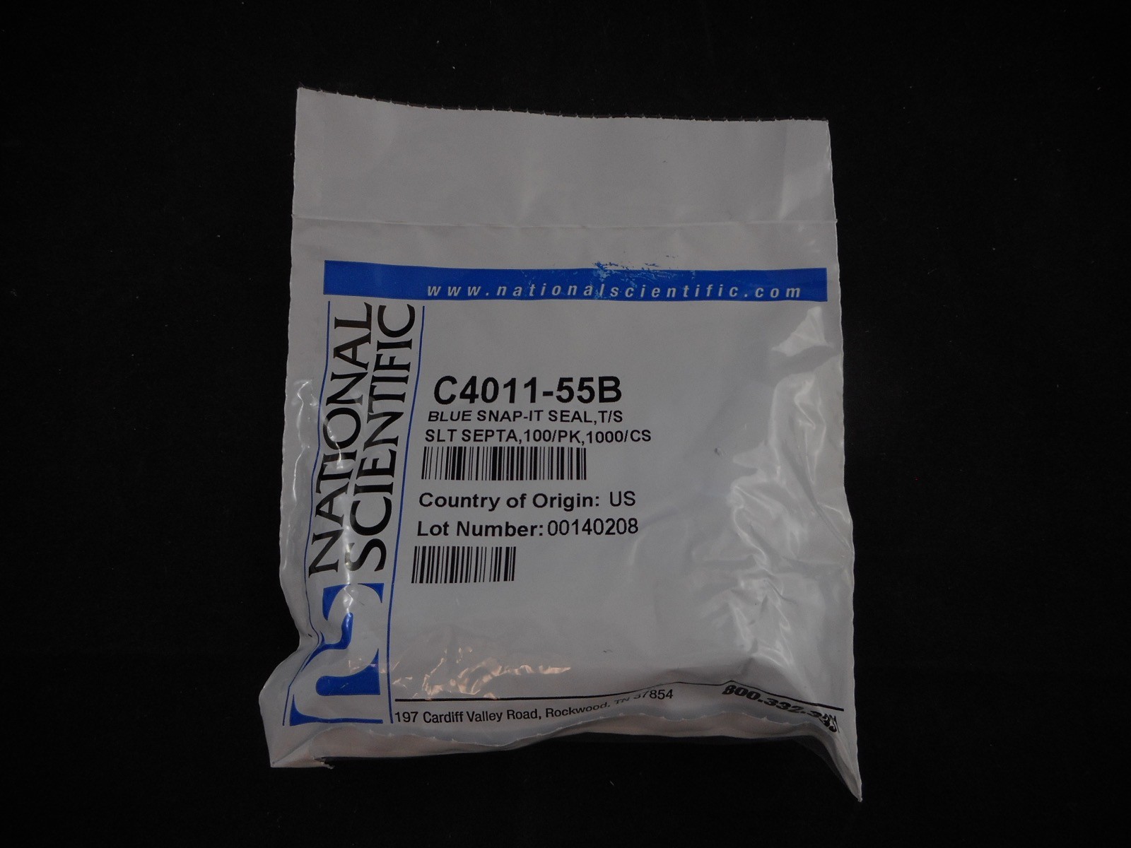 NATIONAL Plastic 11mm Autosampler Snap-It Caps Blue PTFE/White Silicone Pre-Slit