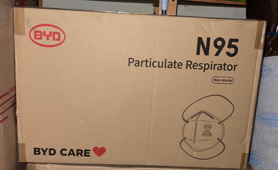 N95 Particulate Respirator BYD Care 960 Masks (48 BOXES IN CASE-20 MASK PER BOX)