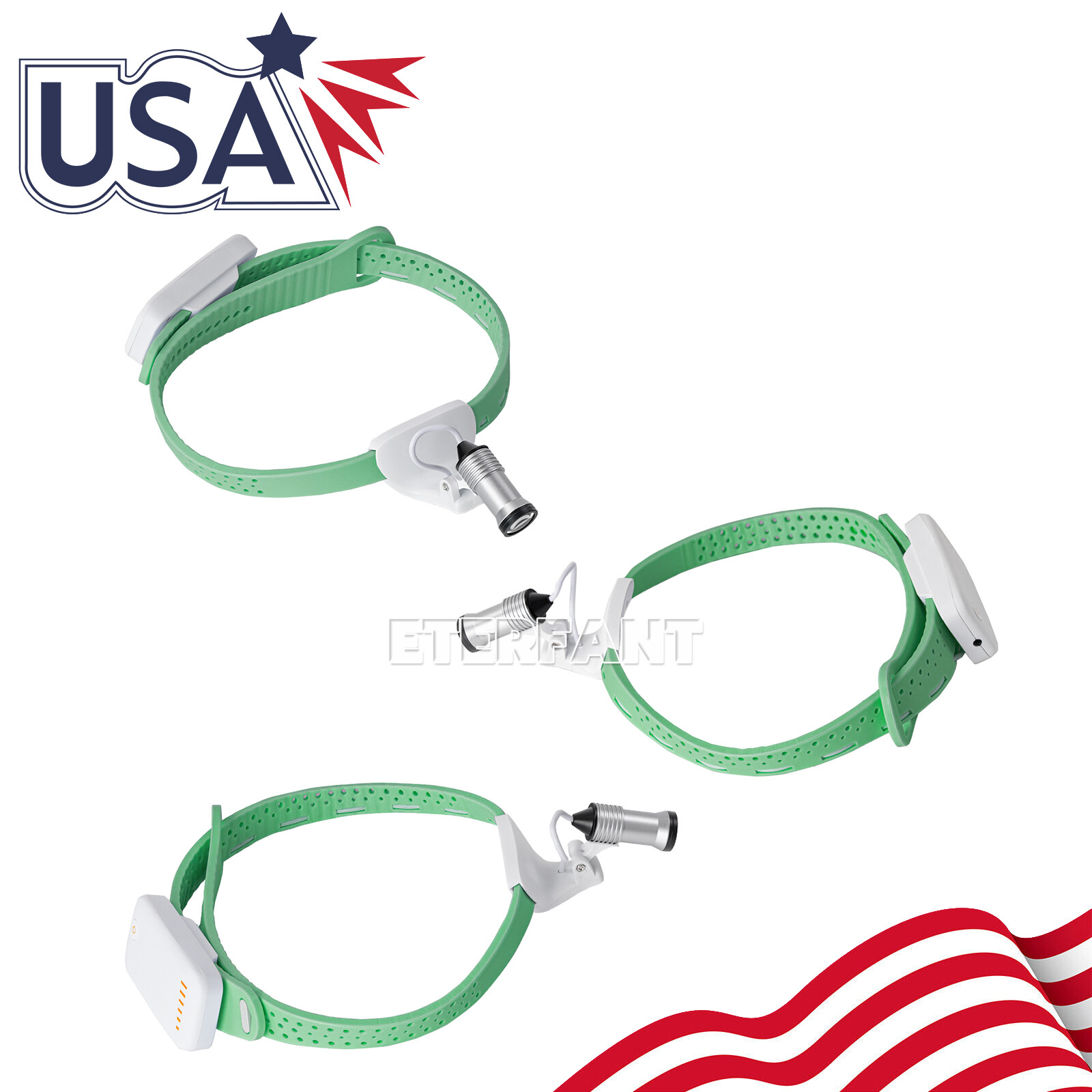 ETERFANT Dental Lightweight Silicone Headlamp Surgery Medical 5W LED Green