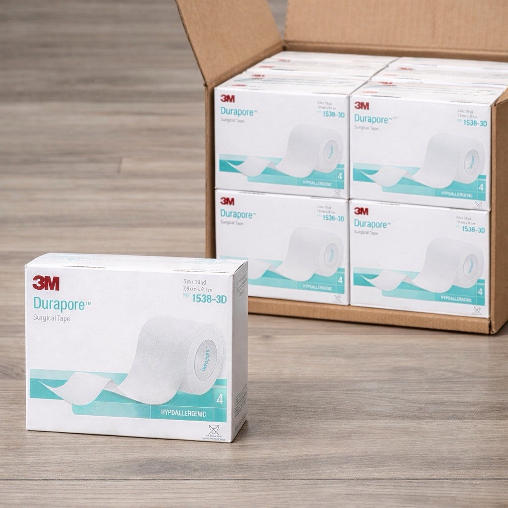 3M Durapore Surgical Tape 3″ x 10 Yd 1538-3, 1 Box, 4 Rolls/Box EXPIRED