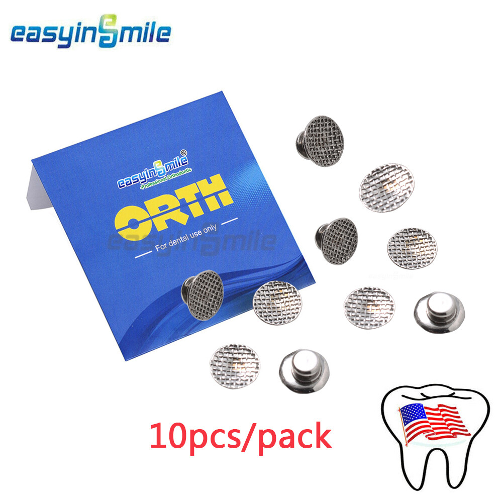 Dental Orthodontic Lingual Buttons Bondable Round Mesh Base Bondable Easyinsmile