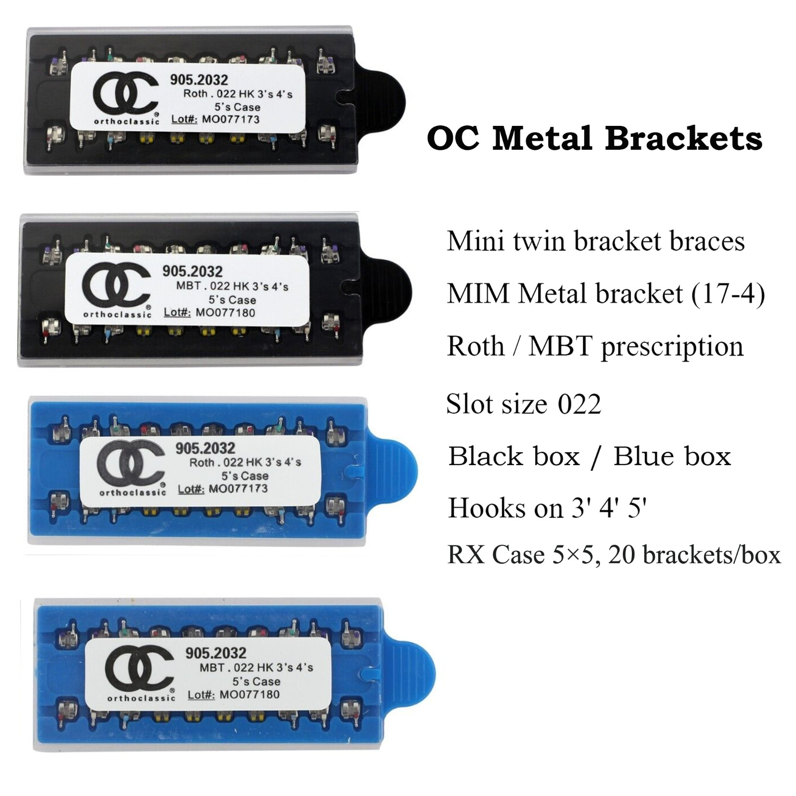 Dental Orthodontic Brackets Braces Mini Standard Roth MBT.022 Damon Q Empower