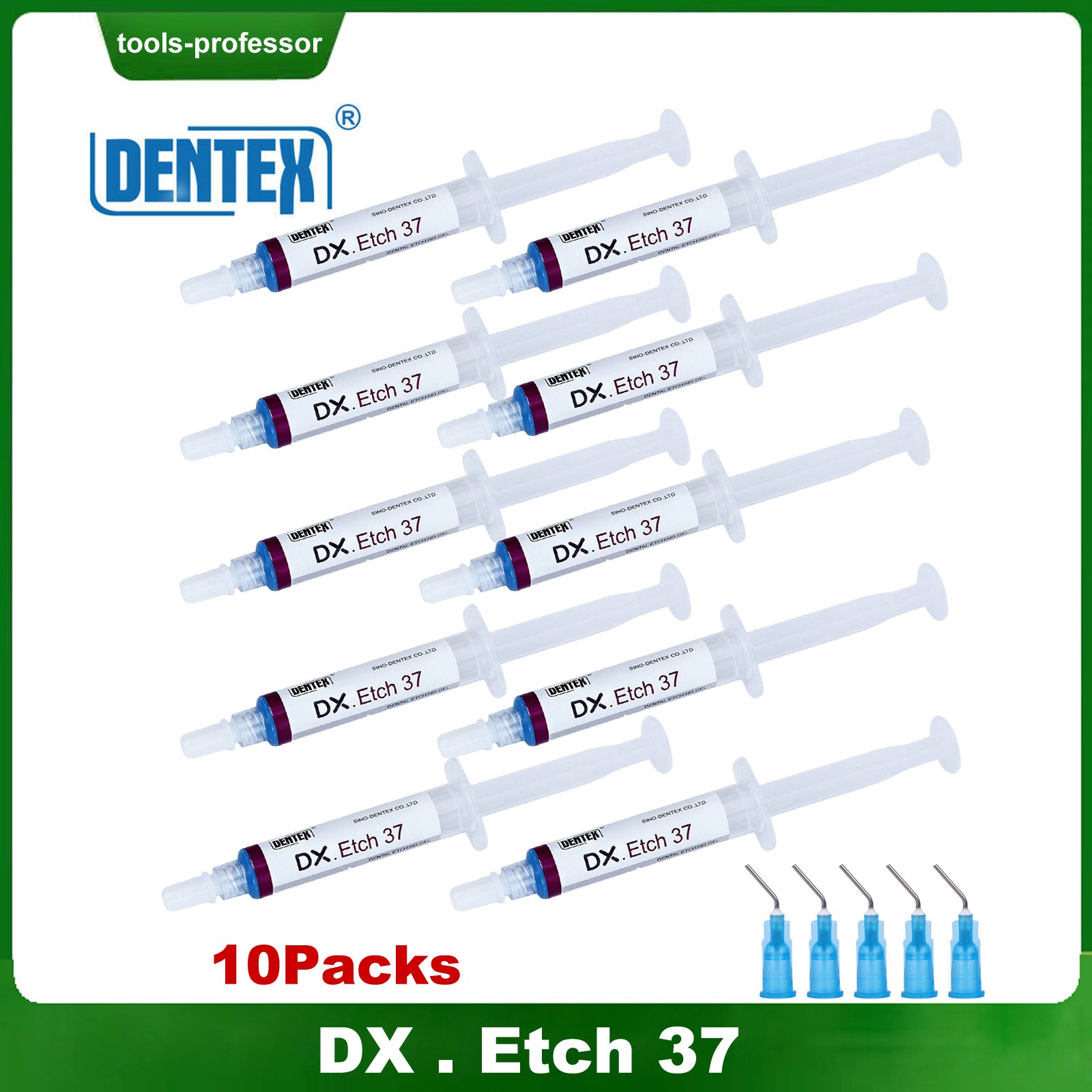 10 Packs Dentex Dental Acid Etching Gel 37% 5 ml/syringe DX Etch 37