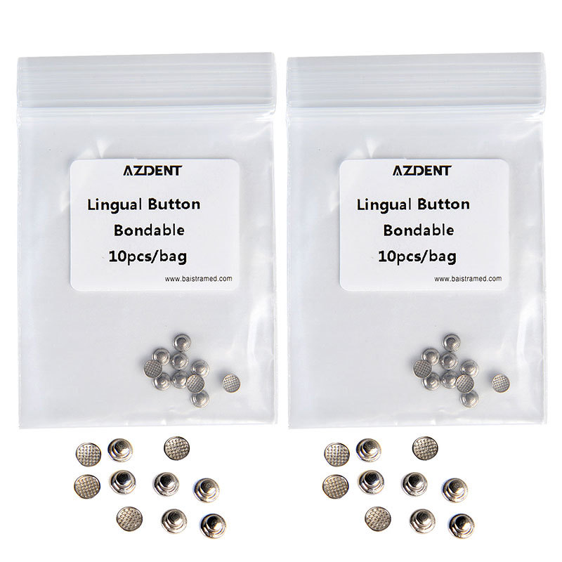 50 Packs AZDENT Dental Orthodontic Lingual Buttons Bondable Round Base 10pc/pack
