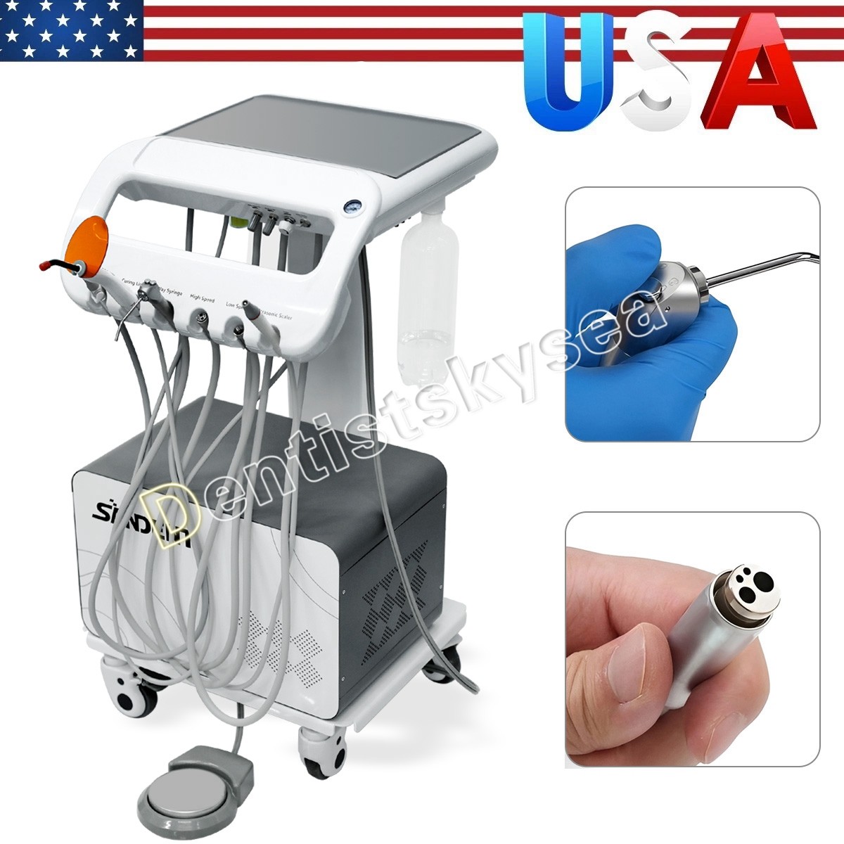 Veterinary Dental Unit with Foot Control Portable for Animal Oral Care &Cleaning