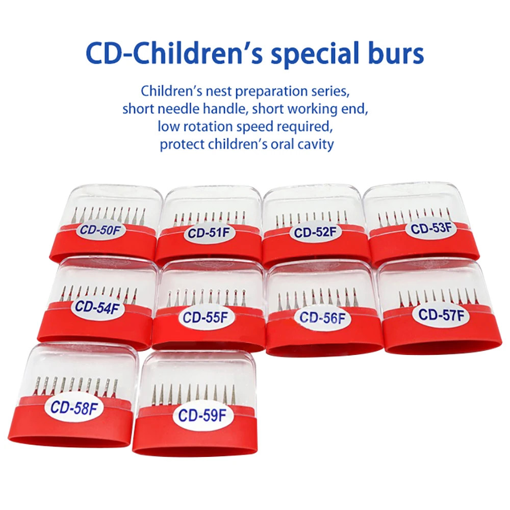 100pc Dental Diamond Burs children’s special burs CD Series Diamond Drills 1.6mm