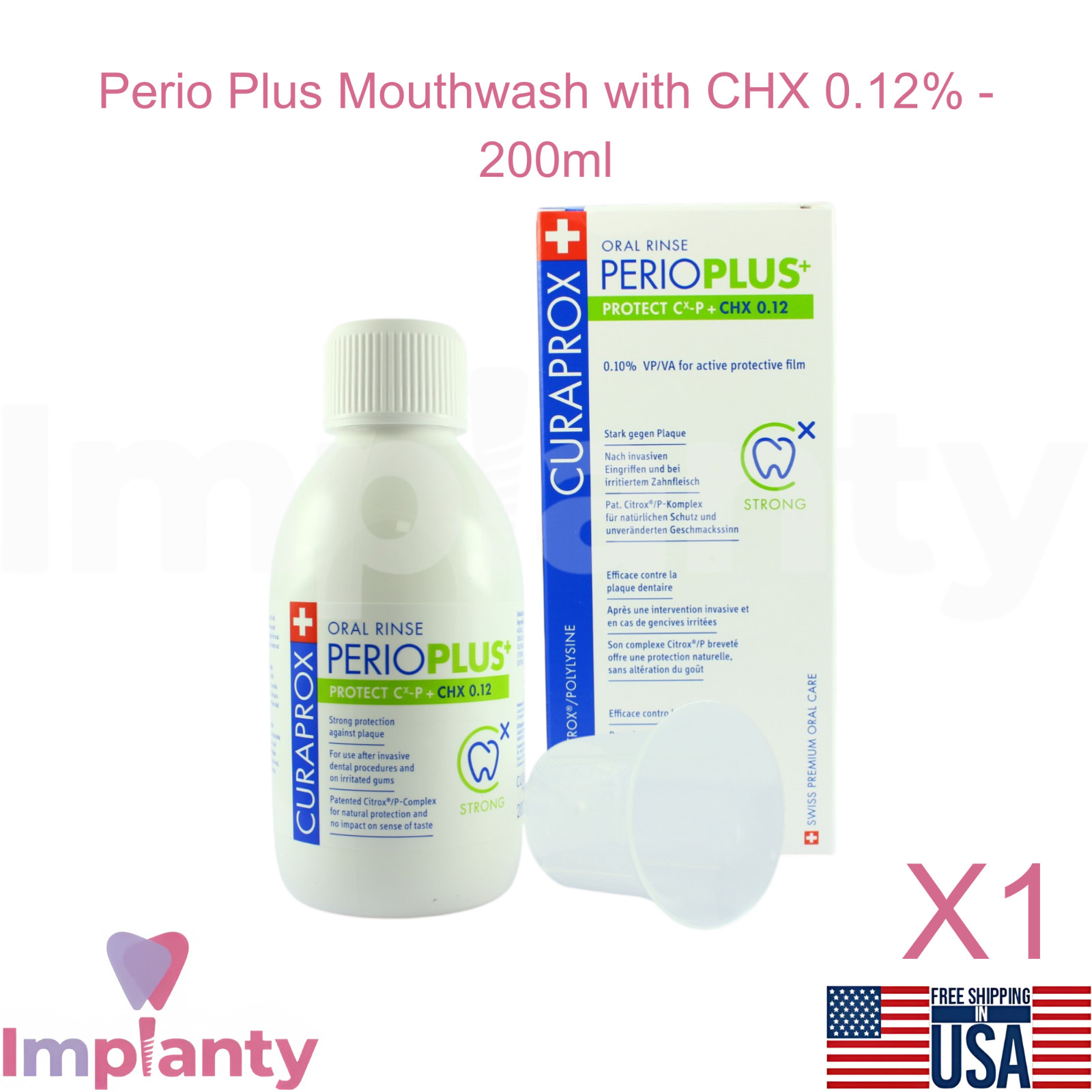 Curaprox Dental Mouthwash 200ml Peri0 Plus CHX 0.12% Alcohol free Plaque Control