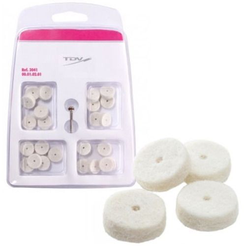 TDV Impregnated Felt Wheels – 12mm, 24 Wheels. Felt discs with abrasive