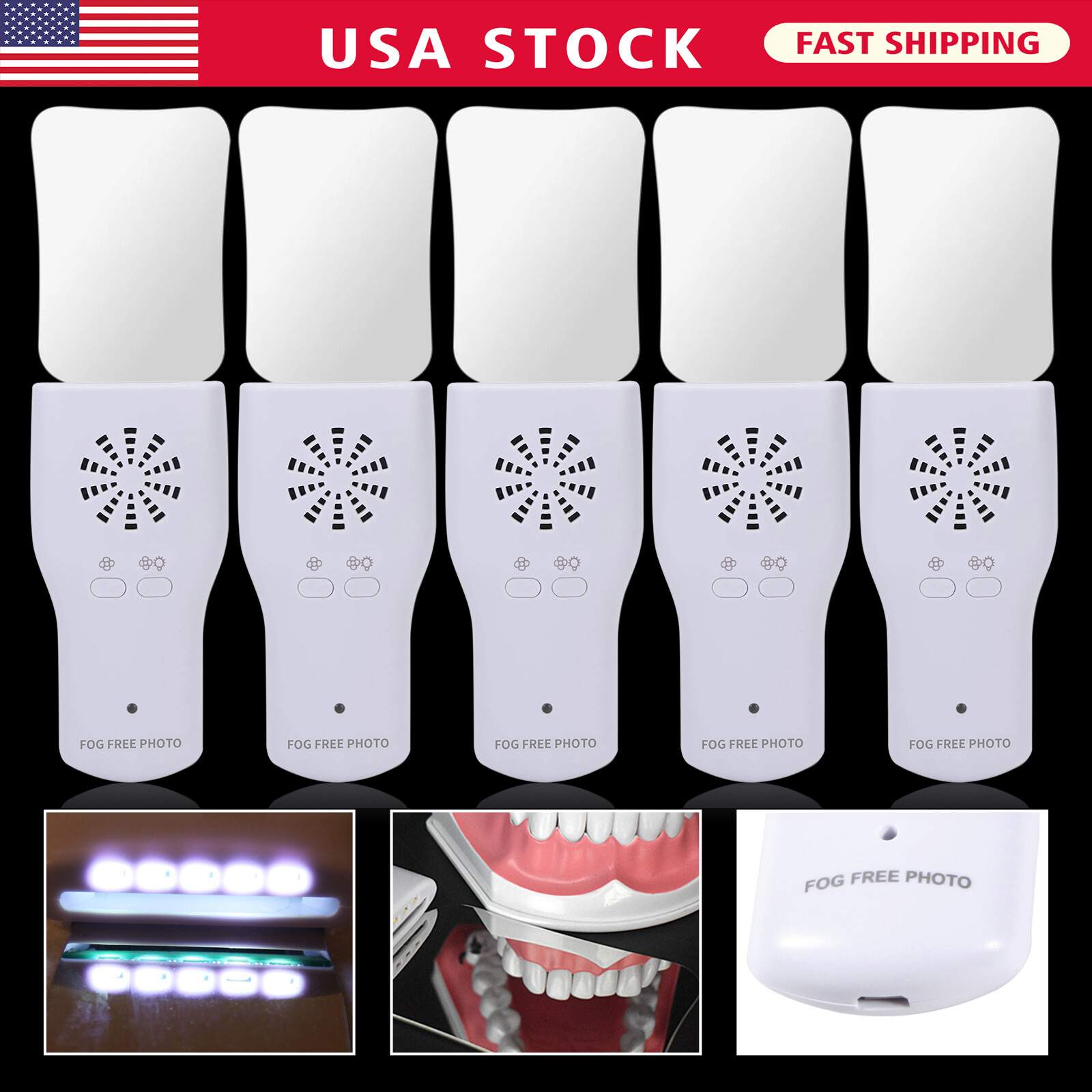 1-10 Dental Occlusal Fog Free LED Intra Oral Photo System 4 Mirror Anti-Fog ns