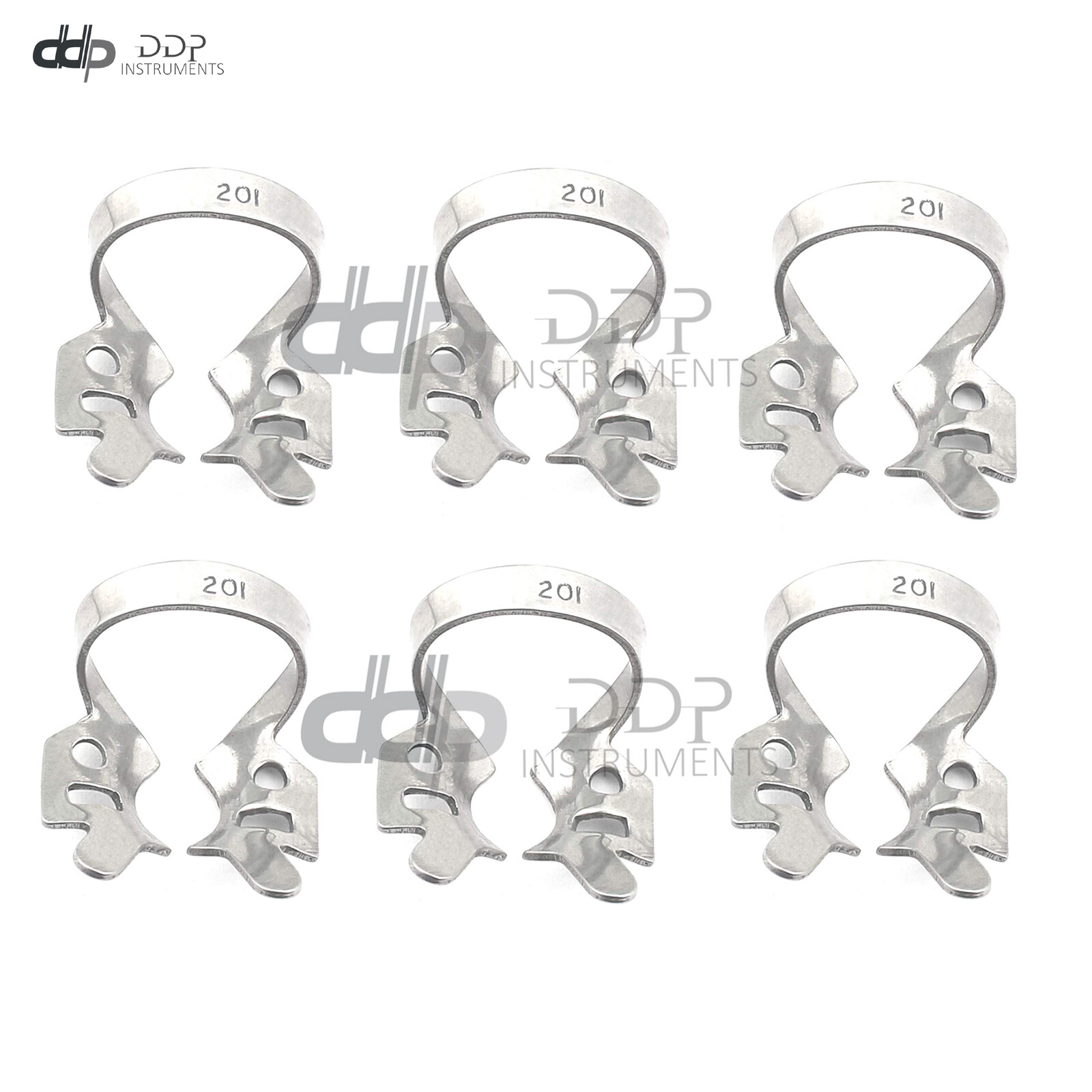 Pack of 6 – Dental Rubber Dam Clamps #201 Endodontic Clamp Surgical Instruments