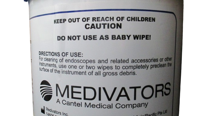 Medivators Intercept Detergent Wipes for Endoscopes and Medical Equip 7×10 100ct