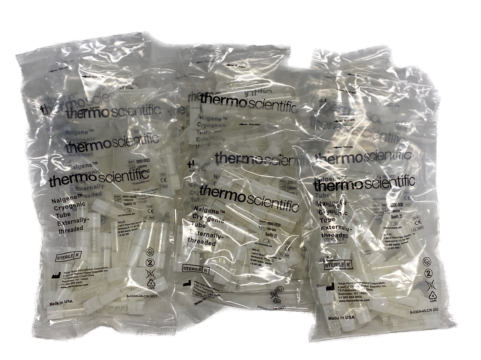 (425) THERMO NALGENE 2mL Long-Term Storage Cryogenic Tubes w/ Cap 5000-0020
