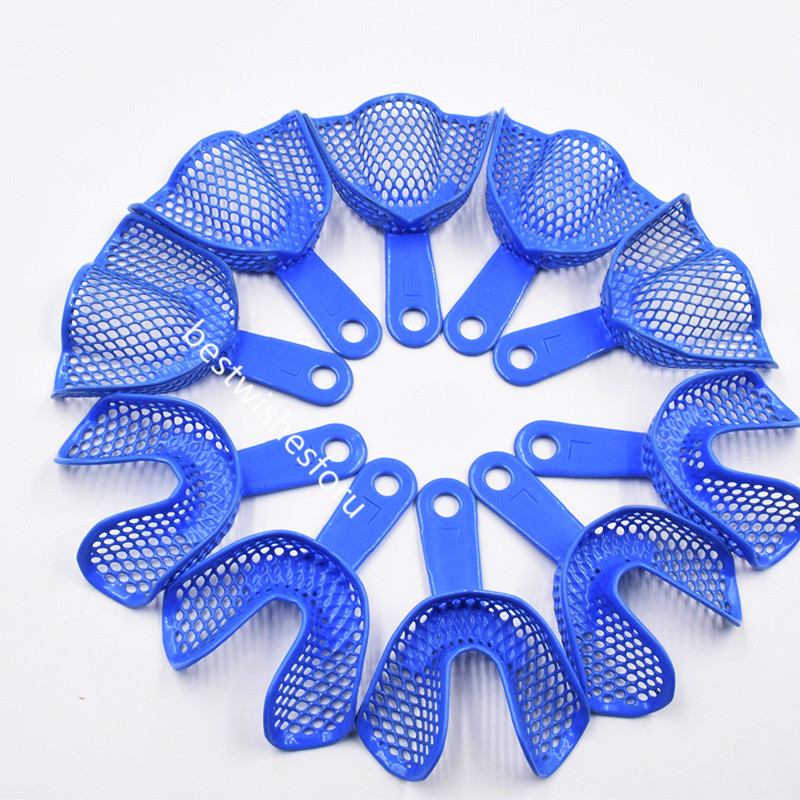 10 Pcs/5Set Plastic-Steel Dental Impression Trays Autoclavable Upper+Lower L M S