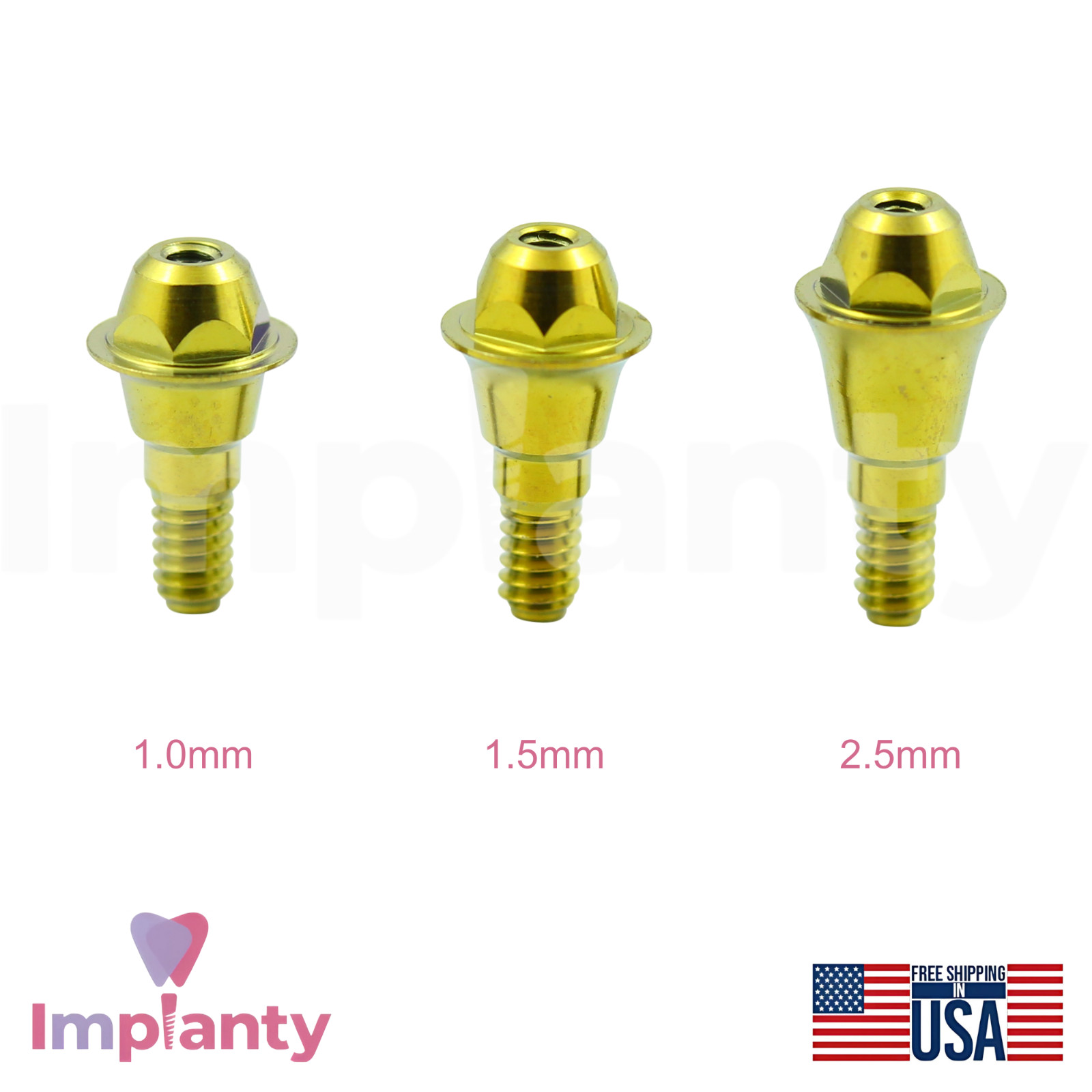 DENTlUM® Compatible Screw Dental Prosthetic Ø4.5mm Blue Int Hex Connection