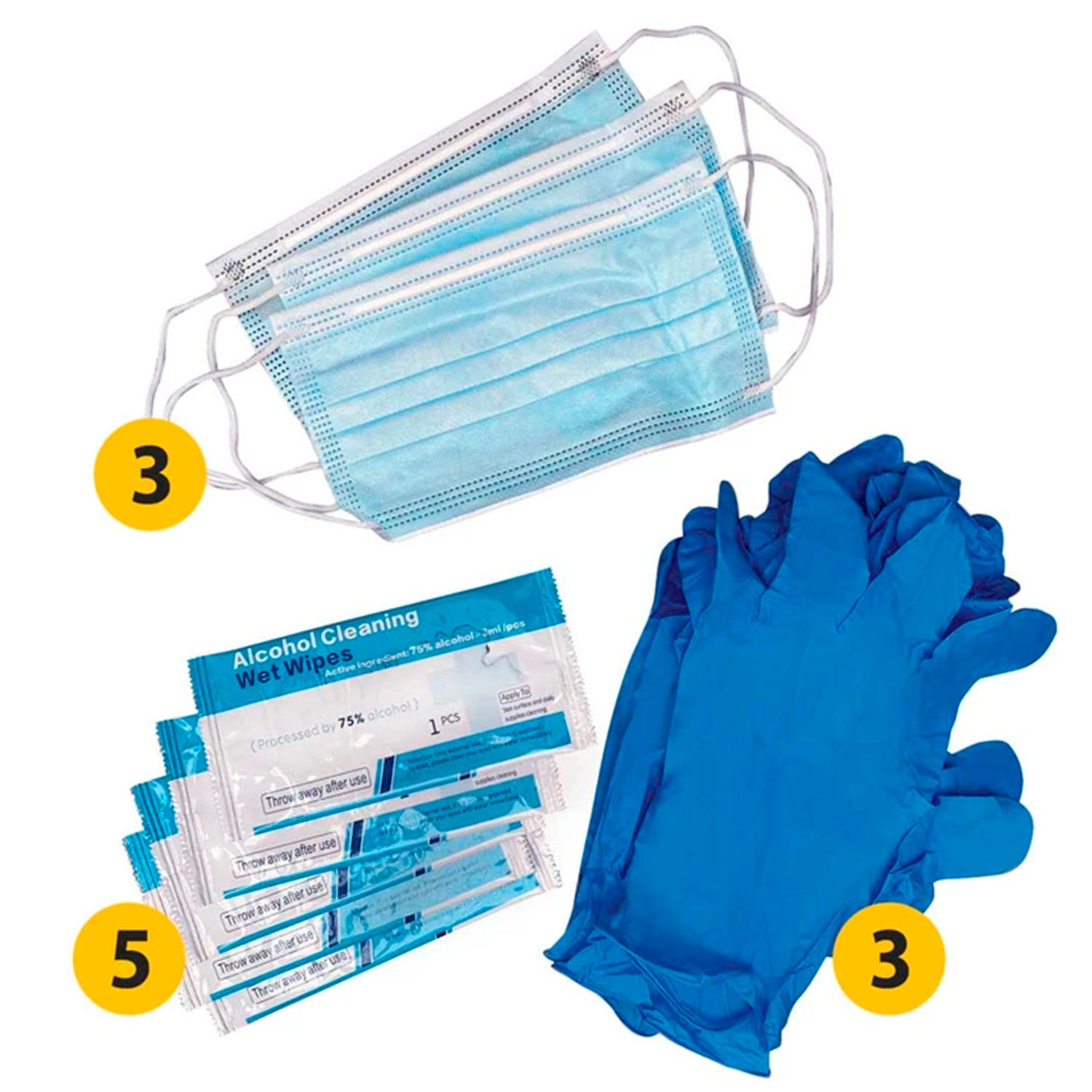 Honeywell North Work-Day Disposable Safety Pack Includes Masks Gloves Wipes