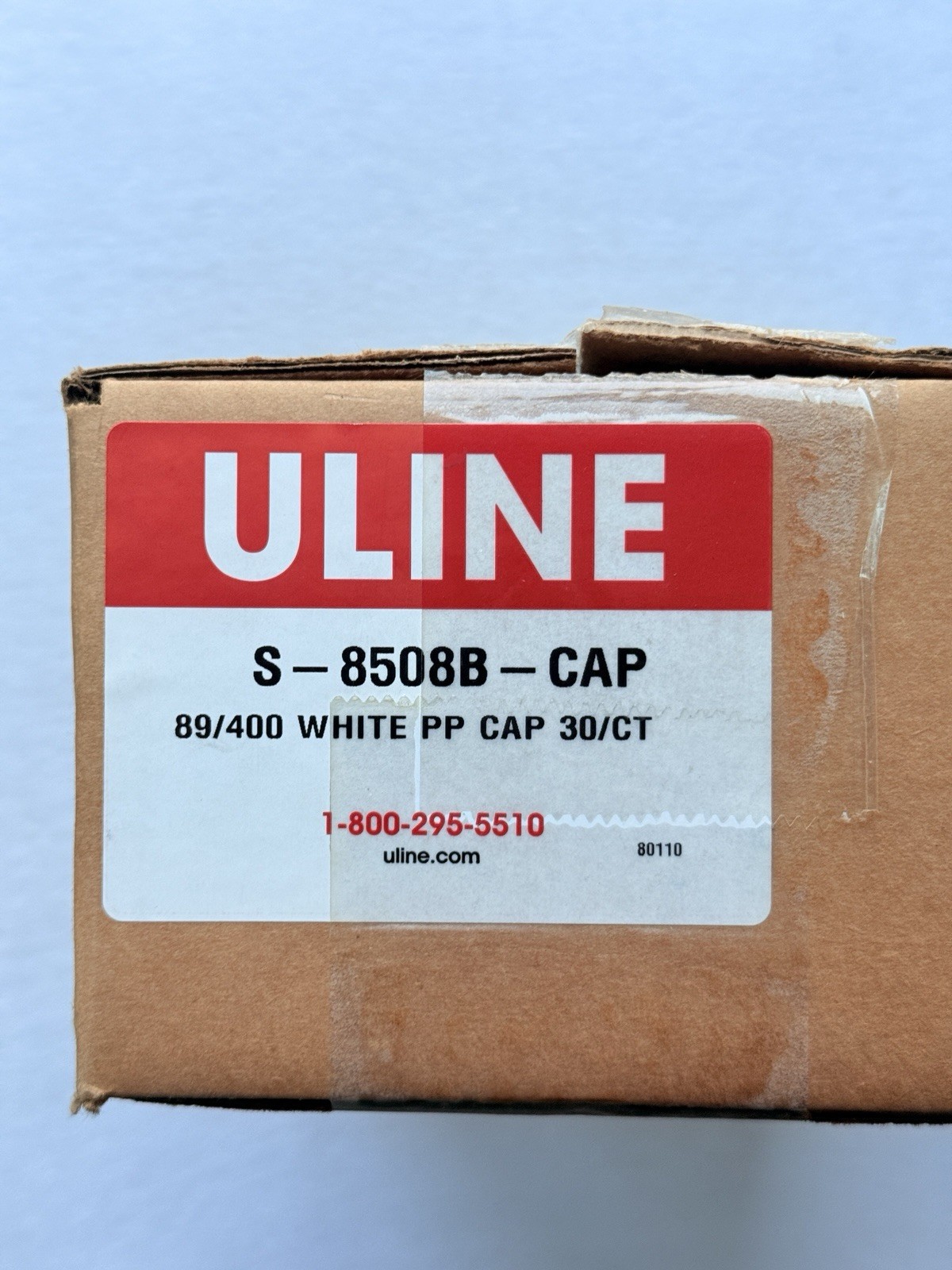 Uline S-8508B-CAP, 89/400 Polypropylene Cap, White – 50/box