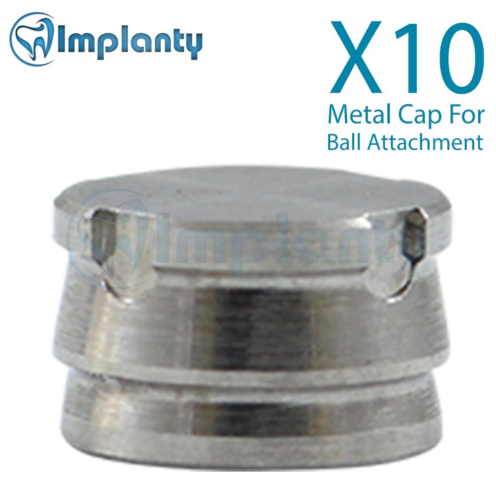 X10 Metal Cap Housing For Ball Attachment Overdenture Dental Ø2.5mm Accessories