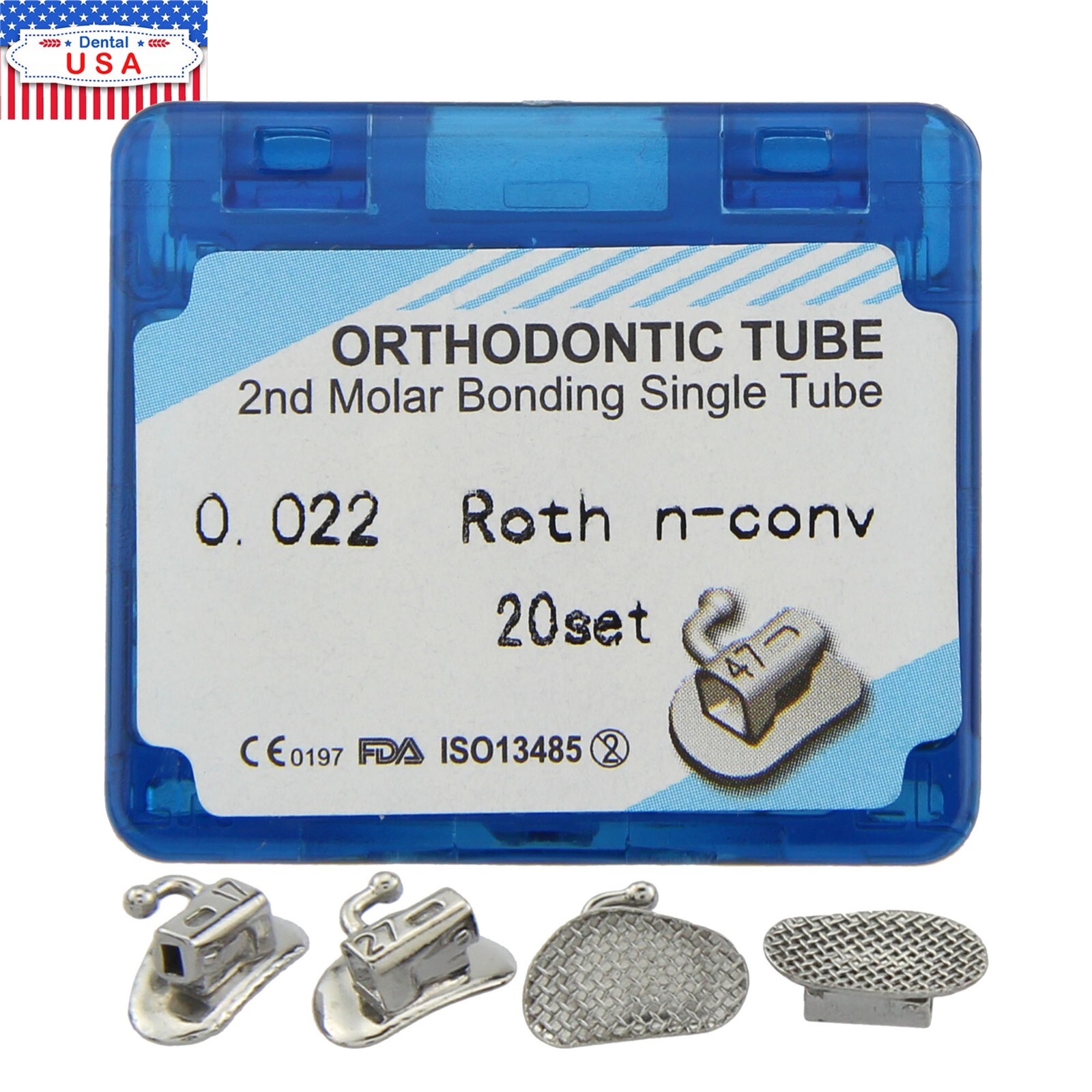 80pcs dental Tubos bucales de ortodoncia 1er 2nd molar Tubo MBT Roth 022 Bondabe