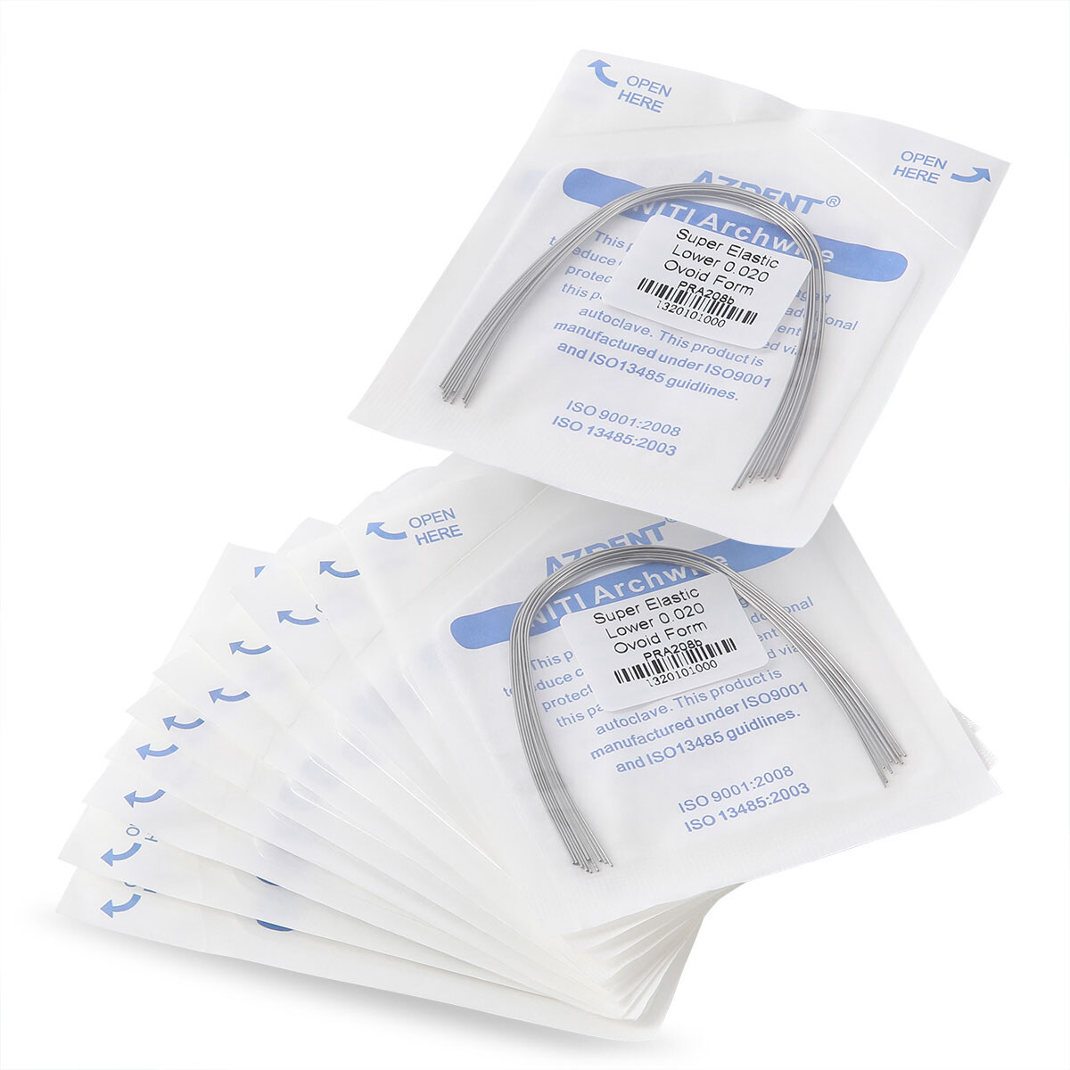 AZDENT Dental Super Elastic Round Arch Wires Niti/Stainless Steel Ovoid /Natural