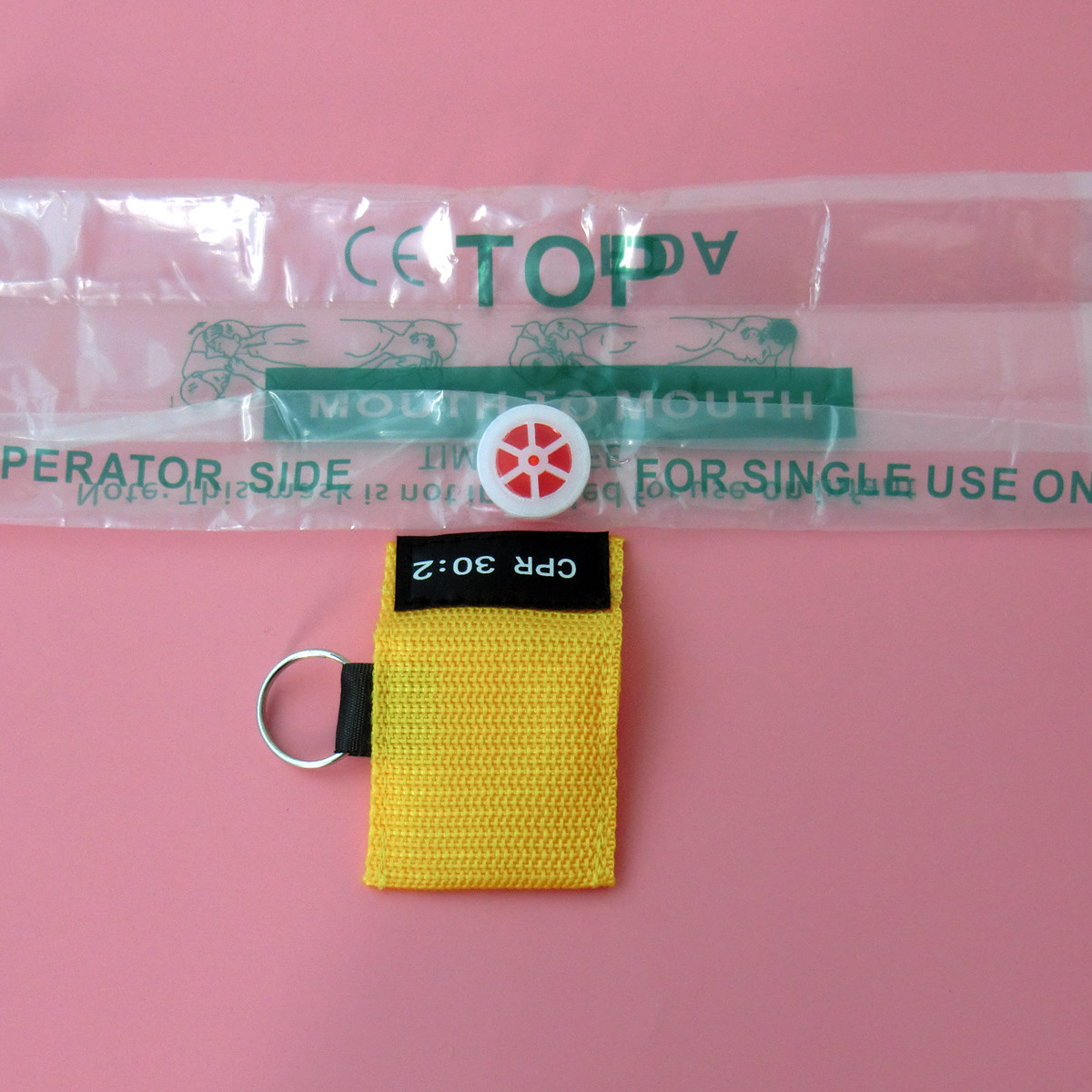 6pcs First Aid CPR Barrier TRANSPARENT Face Sheild CPR 30:2 WITH KEYCHAIN POUCH