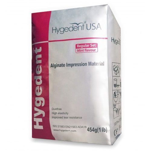 Hygedent Alginate – Regular Set, Mint Flavored, 1 Lb Bag, Dust Free, Red Color