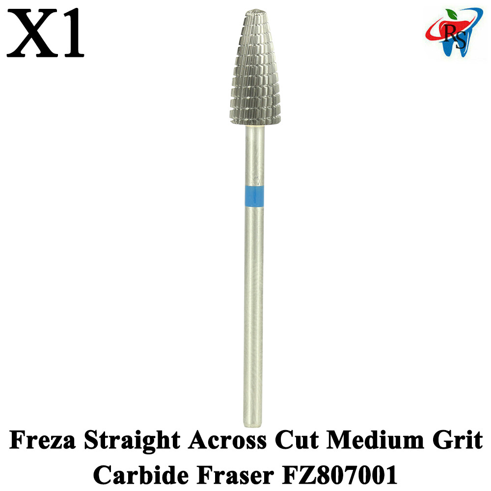 1pcs Dental Freza Straight Across Cut Medium Grit Carbide Fraser FZ807001 Ø6.0mm