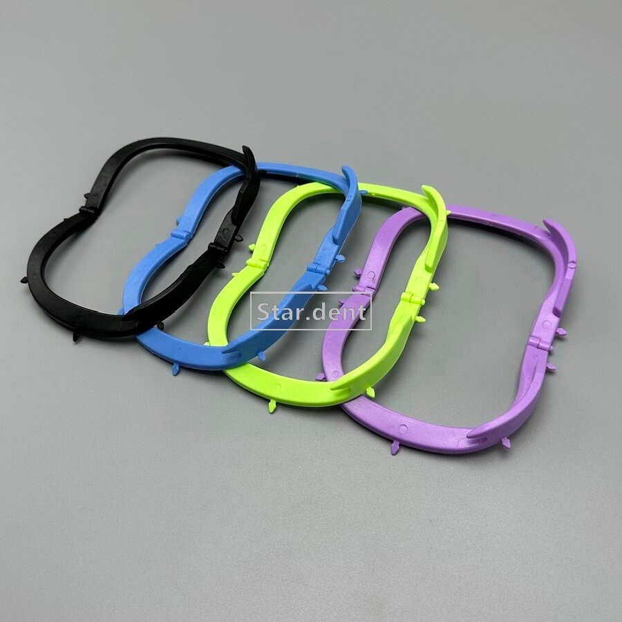 4pcs Dental Foldable Rubber Dam Frames Hager X-Ray Film Bracket Plastic Frame