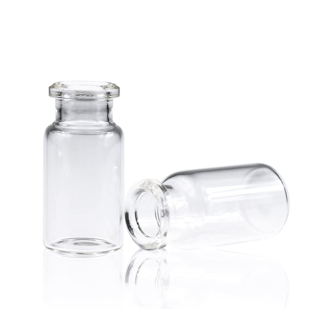 (1000PCS) 10ml Sample Vials Clear Glass Bottle 20mm Crimp Top Headspace Bevelled