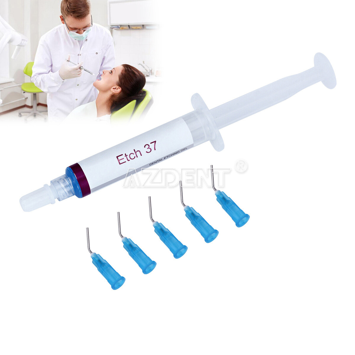 DX.Etch Dental Cure Light 9.5% Etch Gel HF Hydrofluor/ Acid Etching Gel 37%