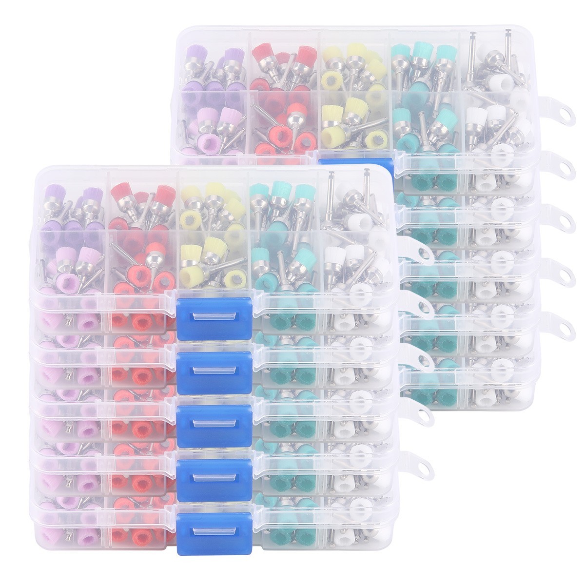 100pcs Dental Lab Nylon Latch Small Flat Polishing Polisher Prophylaxis Colorful