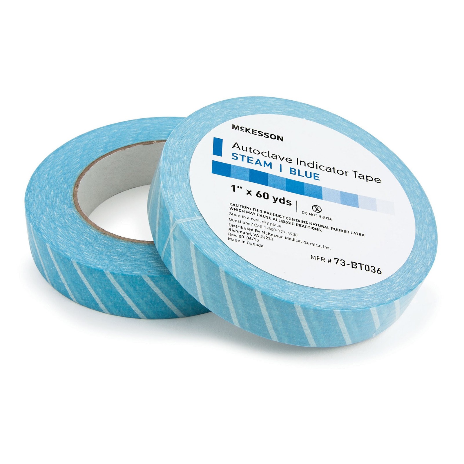 McKesson Steam Indicator Tape 1 Inch X 60 Yard Blue 73-BT36 18 Ct