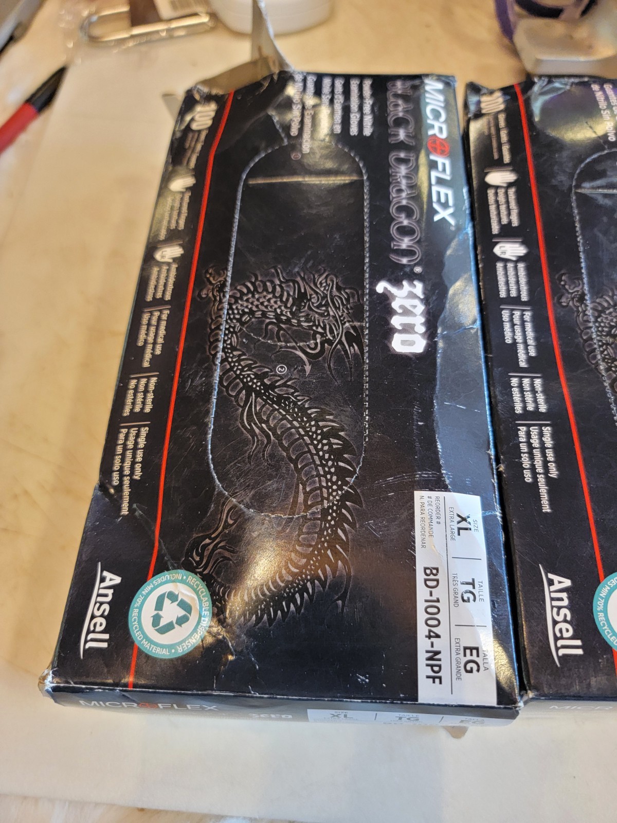 Microflex Black Dragon Zero PF Nitrile Exam Gloves XLarge, BD1005-NPF-XL.
