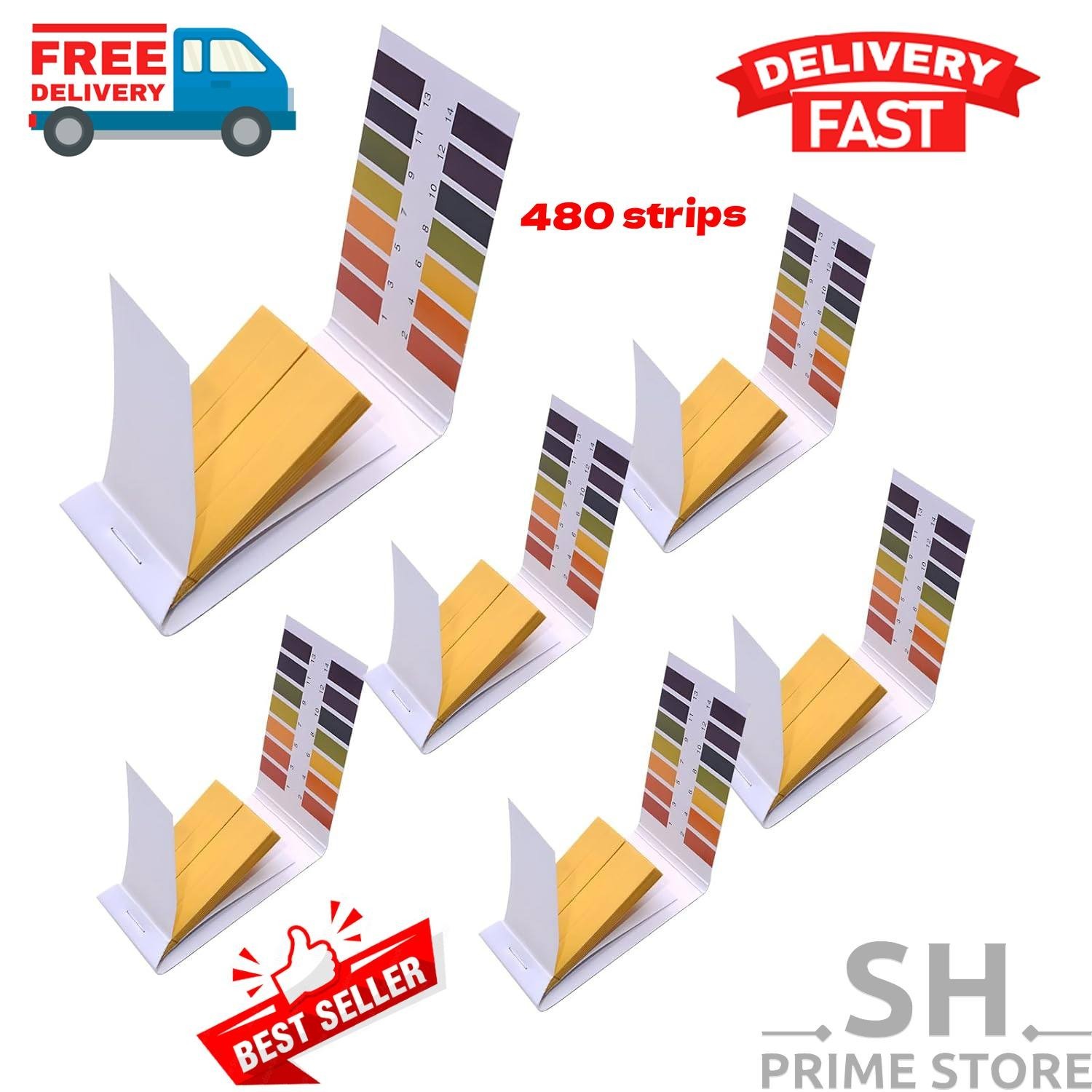 480x pH Test Strips Universal 1-14 Laboratory Paper Litmus Tester Urine Saliva