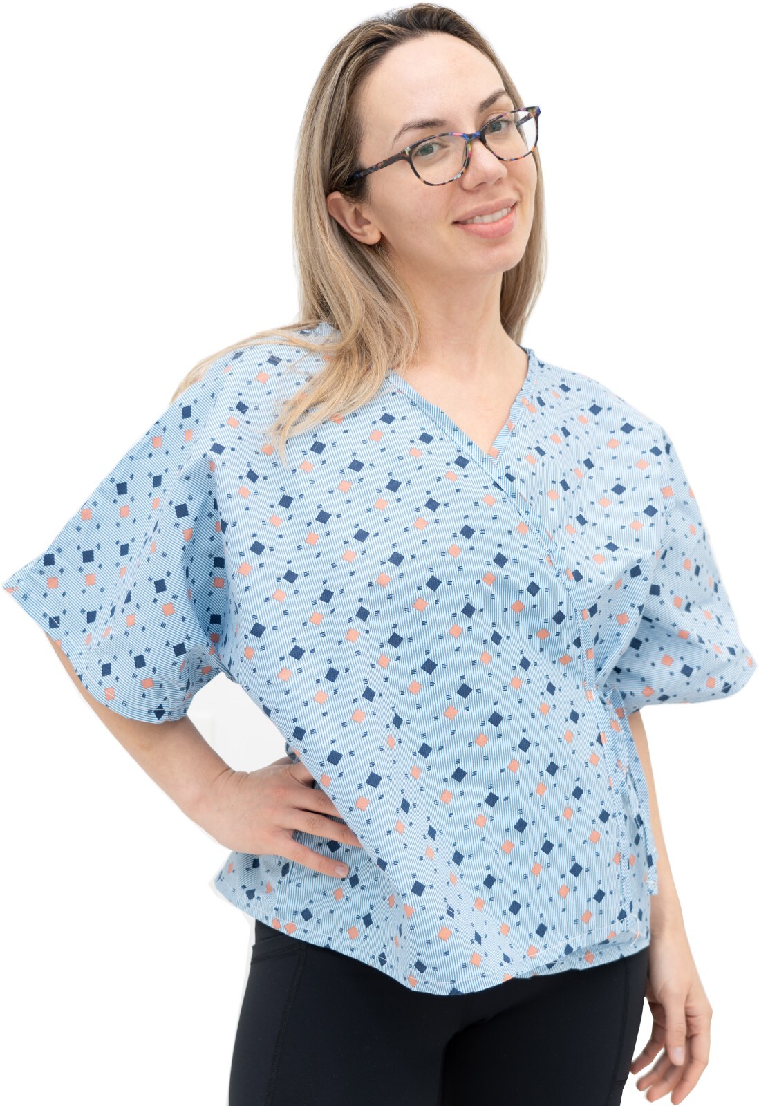 3 Pack – Mammography Gown Cape 23 x 62 Open Front, 1 Tie Overlap, Leaf Print