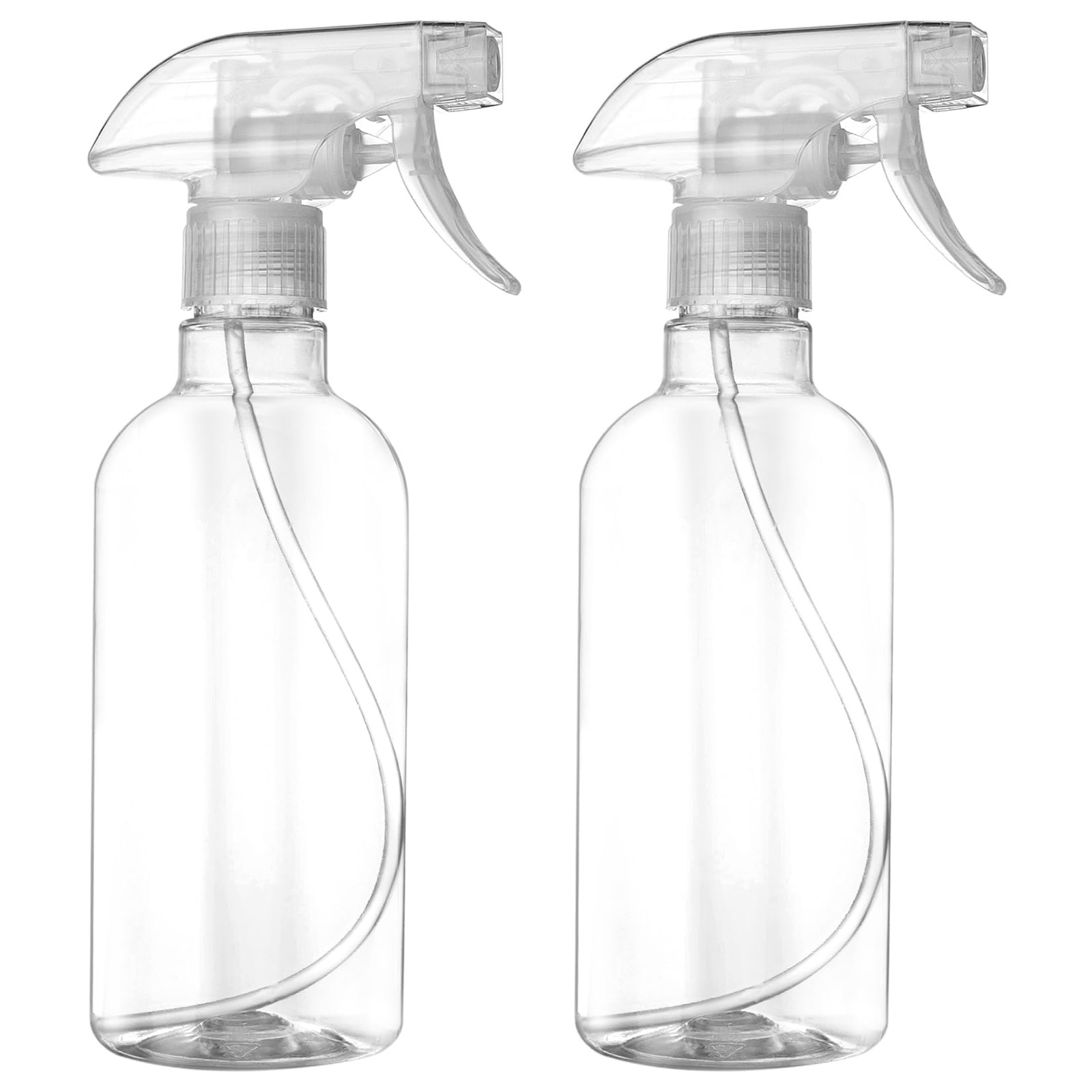 2Pk 16oz Empty Plastic Spray Bottles for Cleaning Solutions Plants Hairdressing