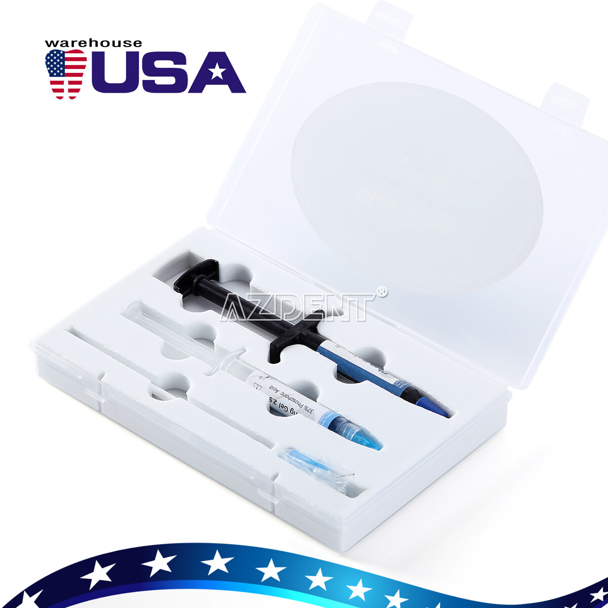 Dental Orthodontic Cure Light Composite Resin Adhesive Etchant Blue Glue Kit